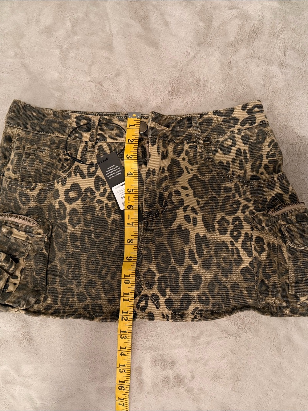 Fashion Nova Leopard Print Cargo Mini Skirt in Brown and Black - Picture 2 of 4